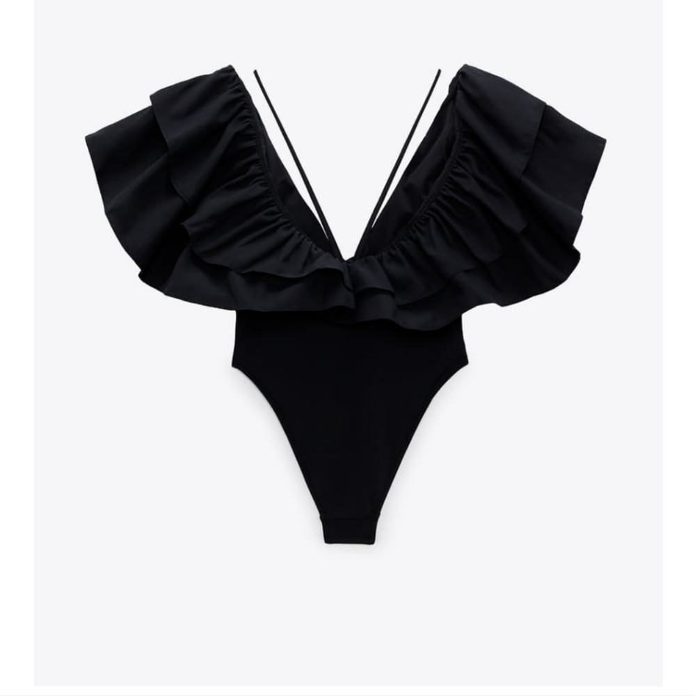 Zara LARGE RUFFLE SWIMSUIT - Picture 6 of 15